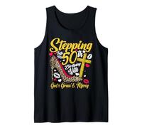 50 Cumpleaños Queen Stepping God'S Grace Mercy 50 Years Old Camiseta sin Mangas