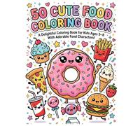 50 Cute Food Coloring Book for Kids Ages 5-8: Happy Food Friends Coloring Book