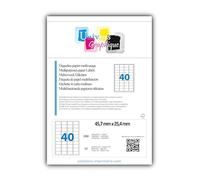 50 de la hoja A4 40 pegatina 45,7 x 25,4 mm etiqueta adhesiva etiqueta de papel para una impresora de chorro de tinta y láser