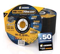 50 discos de corte de metal de 115 x 1 x 22,23 mm - El disco de corte de Metal Racer by AMBOSS WERKZEUGE es adecuado para acero y acero inoxidable