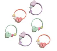¡50% DTO! Set 6 Gomas de Pelo Corazón Glitter