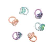 ¡50% DTO! Set 6 Gomas de Pelo Corazón Glitter