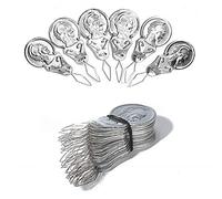 50 enhebradores de agujas, herramienta de enhebrador de agujas, máquina de coser de aleación de aluminio, herramienta de costura manual (plateado)