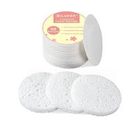 50 esponjas faciales comprimidas para limpieza diaria y exfoliante suave, 100% esponja de celulosa natural, perfecta para eliminar la piel muerta, la suciedad y el maquillaje