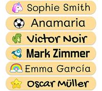50 Etiquetas Adhesivas Personalizadas, de 6 x 1 cms, para marcar objetos, libros, fiambreras, etc. Color Carne