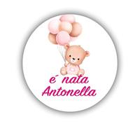 50 etiquetas adhesivas personalizadas para nacimiento, bautizo, cumpleaños, personalizarlo aquí con nombre, frase, fecha, etiquetas adhesivas para invitaciones, cajitas, bolsas, bomboneras (Dondolo