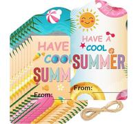 50 etiquetas autoadhesivas con texto en inglés "I Hope You Have A Cool Summer", 5 x 8,9 cm, con texto en inglés "Hope Your Summer is Bubbling with Fun Hello Sun", etiquetas de fin de clases para