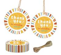 50 etiquetas bohemias de agradecimiento con cuerda para primer viaje alrededor del sol, decoraciones de cumpleaños, etiquetas redondas con temática de sol para un niño feliz primer cumpleaños, baby