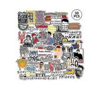 50 Fashion Graffiti Stickers: Waterproof, for Laptops & Skateboards - Multicolor Set of Friends, Age Years