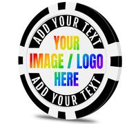 50 fichas de póquer personalizadas, personalizadas con tu propio logotipo, foto o texto, fichas de casino de 11,5 g para gramo de póquer, torneos, tarjeta de visita, ficha (negro)