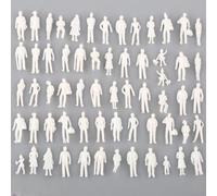 50 figuras blancas en miniatura a escala 1:75, modelo arquitectónico humano para mesa de arena y proyecto de paisaje de jardín, color blanco (100 piezas)