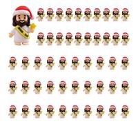 50 figuras de Jesús pequeño, diseño original de Jesús te ama, mini figuras de Je-sus a granel para esconder y buscar regalos de fiesta religiosa de la escuela dominical (amarillo)