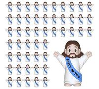 50 figuras de Jesús pequeño, mini figuras de Jesús, Pascua J-esus Loves You Tiny Christ juguetes para esconderse y buscar, pequeño bolsillo de goma Jesús, para recuerdos de fiesta religiosa, escuela
