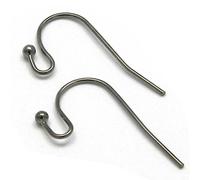 50 Fishhook Hook Earwire Earring Findings With Open Fancy Ball Loop (G