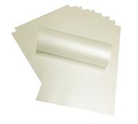 50 folios de papel brillante tamaño A4 color marfil cuarzo perlado de gramaje 120 g/m², doble cara, apto para impresoras de inyección de tinta y láser (PIA4 4)