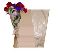50 fundas de papel para ramo de flores con parte frontal transparente, bolsas de envoltura de flores de 9.4 x 3.5 x 17.7 pulgadas, bolsas florales para cumpleaños, boda, graduación, regalo de