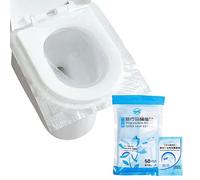 50 fundas desechables para asiento de inodoro de viaje, impermeables, portátiles, para niños, embarazadas, viajes, hospitales, inodoros públicos, hotel, envueltas individualmente