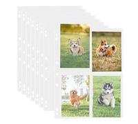 50 fundas para fotos DIN A4: fundas transparentes para tarjetas postales, 4 bolsillos cada uno de 10,8 x 15,2 cm, A4, fundas transparentes portadocumentos