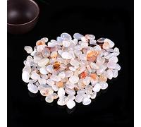 50 g / 100 g de ágata roja natural Espécimen de grava de cristal natural de cristal de color de cuarzo ágata curación de piedra tanque de pescado decoración del hogar-Ágata blanca_50 gramos