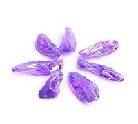 50 g / 100 g de galvanoplastia electropolar cristal piedra original de cristal natural espécimen stones de un solo punto ornamentos colgante bricolaje-púrpura_100 g 4-10pcs