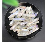 50 g de titanio blanco Aura Lemurian Seed Cuarzo Crystal Stones Point Specimen Decoración Piedras y minerales-50 gramos (4-7pcs)