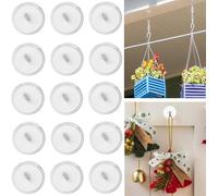 50 ganchos autoadhesivos para techo, ganchos pequeños, resistentes, ganchos de pared transparentes, pequeños ganchos de plástico sin taladrar, ganchos adhesivos transparentes redondos para techo