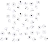 50 ganchos de oreja de acoplamiento de bola de PC con la parte posterior del pendiente del embrague ganchos de la oreja del embrague tuerca muy plateadaDurabilidad