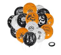 50 globos de Halloween de 12 pulgadas, diseño de calabaza, fantasma, telaraña y calavera de látex, 16 estilos de globos con impresión a doble cara para decoración de carnaval