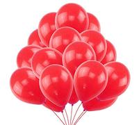 50 Globos Rojos Brilante de Látex de 36 cm. Globos Rojo por Helio de 3,2g. Decoracione Romantica y Accesorios para Fiesta de Cumpleaño y Dia de San Valentin