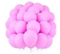 50 Globos Rosa de Látex Natural Biodegradables, Fabricados en la UE, 12" (31cm), Óptimos para Helio y Aire, Ideales para Bodas, Cumpleaños y Bautizos