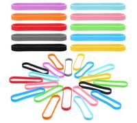 50 gomas elásticas de silicona de colores de 3 pulgadas para envolver libros, cajas de cocina y suministros de oficina (elástico estándar)