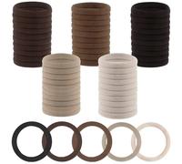 50 gomas para el pelo para mujer, color marrón, 4 cm de ancho, elásticas, gruesas, Invisibobble con 5 colores, para niñas, pelo liso y rizado