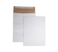 50 Grandes del sobre - fuelle cubierta blanca 260 x 330 + 30 mm fuera de papel blanco marrón dentro de 115 g