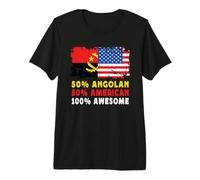 50% Half Angolan Half American 100% Awesome Angola Flag Camiseta Premium