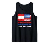 50% Half Austrian Half American 100% Awesome Austria Flag Camiseta sin Mangas