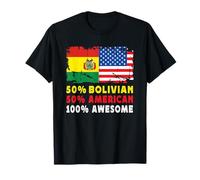 50% Half Bolivian Half American 100% Awesome Bolivia Flag Camiseta