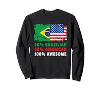 50% Half Brazilian Half American 100% Awesome Brazil Flag Sudadera