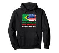 50% Half Brazilian Half American 100% Awesome Brazil Flag Sudadera con Capucha