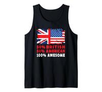 50% Half British Half American 100% Awesome UK Flag Camiseta sin Mangas