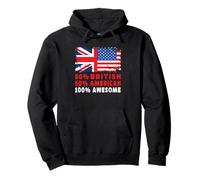 50% Half British Half American 100% Awesome UK Flag Sudadera con Capucha