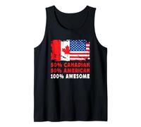 50% Half Canadian Half American 100% Awesome Canada Flag Camiseta sin Mangas