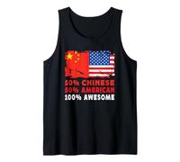 50% Half Chinese Half American 100% Awesome China Flag Camiseta sin Mangas