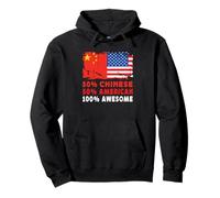 50% Half Chinese Half American 100% Awesome China Flag Sudadera con Capucha