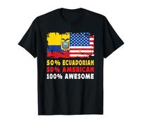 50% Half Ecuadorian Half American 100% Awesome Ecuador Flag Camiseta