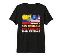 50% Half Ecuadorian Half American 100% Awesome Ecuador Flag Camiseta Premium