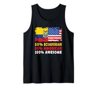 50% Half Ecuadorian Half American 100% Awesome Ecuador Flag Camiseta sin Mangas