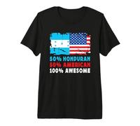 50% Half Honduran Half American 100% Awesome Honduras Flag Camiseta Premium