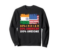 50% Half Indian Half American 100% Awesome India Flag Sudadera