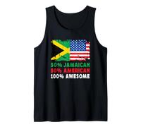50% Half Jamaican Half American 100% Awesome Jamaica Flag Camiseta sin Mangas