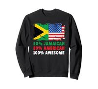 50% Half Jamaican Half American 100% Awesome Jamaica Flag Sudadera